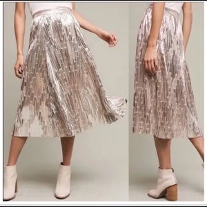 NWT gold/silver Anthro skirt